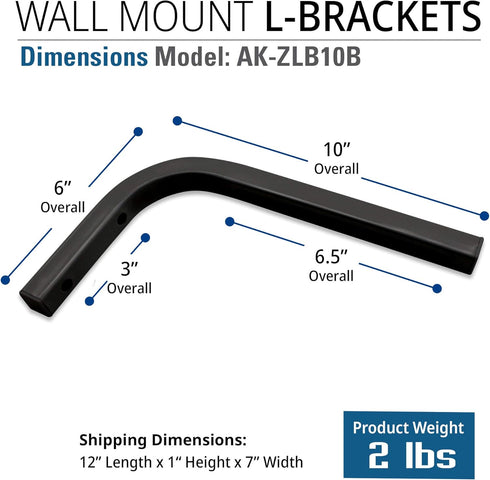 AKIA SCREENS 10 Inch 310" (AK-ZLB10B) Universal Projector Screen L-Bracket Wall Mount Kit with Wall Hanging Hooks