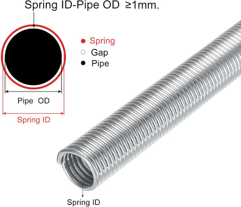 MECCANIXITY Spring Tube Bender for 1/2" Copper Pipe, ID 13mm/0.51", 340mm/13.38" Long for Home Renovations, Electrician