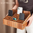 BENECREAT 24-Grid Wooden Cell Phone Storage Box, Mobile Phone Management Organizer for Office