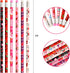 Valentine's Day Pencils for Kids, 60 Pcs Red Heart Pencils with Erasers for Goodie Bags and Rewards