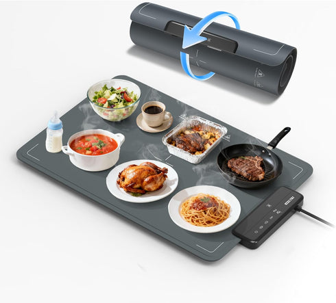 Zeltri Food Warmer Mat Plug and Play-Large 24''X16'' Rapid Full Surface Heating, 6