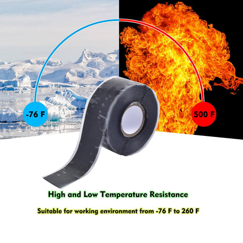 Self Sealing Fusing Silicone Tape, 1 in Wide, 15 Feet Heavy Duty & Leak Proof for Water Emergency Pipeline Repair