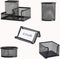 Desk Organizers and Accessories Set, 5 Piece Mesh Pen Holder, Caddy Storage Baskets for Office, School, Home