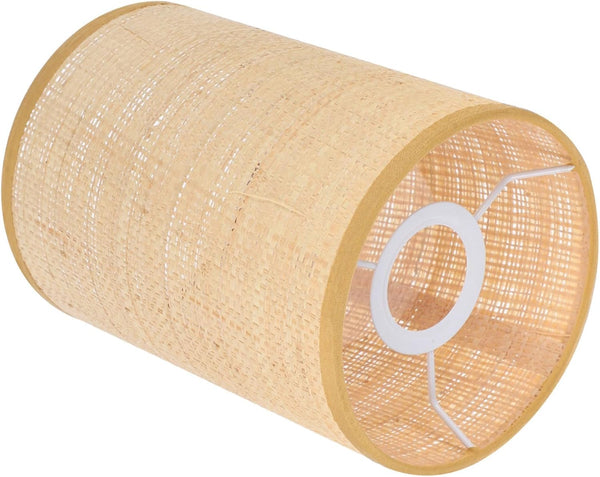SEWACC Modern Woven Rattan Lampshade for Table and Floor Lamps Durable Metal