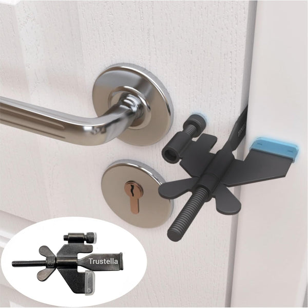 Original Trustella Heavy-Duty Portable Door Lock - Stainless Steel Security Device for