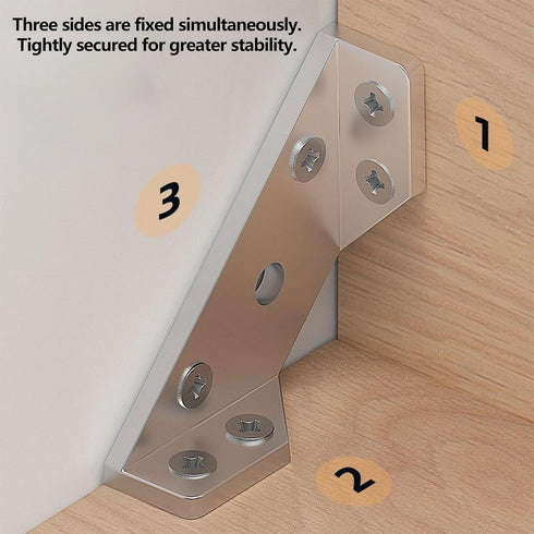 FZSFVAQ 8PCS 2mm 90 48 Stainless Steel Corner Brackets for Wood, Thick Degree L Angle Braces with Screws, Corner