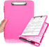 Clipboard with Storage, Heavy Duty Plastic Nursing Clipboard with Low Profile Clip and Pen Holder, Multifunctional Case