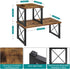 ELITEROO Wood Desktop Shelf, 2 Tier Adjustable Small Bookshelf Organizer, Freestanding Stackable Desk Stand, Rustic