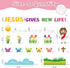 Whaline 70Pcs Easter Bulletin Board Decoration, Religious Jesus Gives New Life, Spring Decor