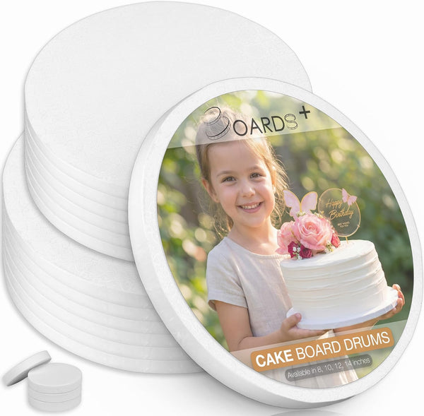 BOARDS+ Cake Drums 10 & 12 Inch (2 Sizes, 14 Pack Total)