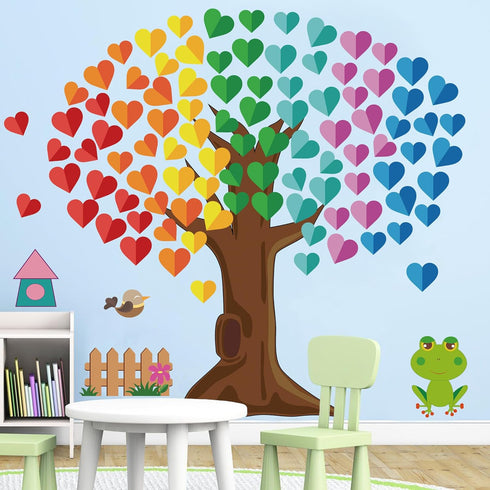 Classroom Tree Bulletin Board Decorations Set, Hearts Bulletin Board Tree Cutouts Welcome Classroom Wall Decors for