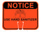 Cortina Safety Products Cortina Single Sided Cone Sign "Notice Use Hand Sanitizer", 03-550-NUHS, 12.5" x