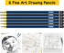 BAZIC Drawing Sketching Pencil Set, Professional Graphite Kit, HB 2B 4B 6B 7B 8B, 6 Pencils/Pack, 24-Packs