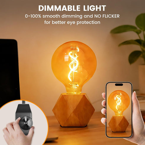 4W G125 Bulbs Dimmable, E26 Bulb 2000K Bulb 200LM Bonlux LED Large Globe Light Oversized Amber Glass Edison Round Light