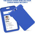 JINEASY 2 Pack Royal Blue Hard Plastic Vertical ID Badge Holder for Lanyard