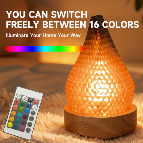 Dimmable Modern Night Light Fixture Honeycomb Paper Minimalist Style LED Table Lamp Nightlight Rechargeable Desk Decor