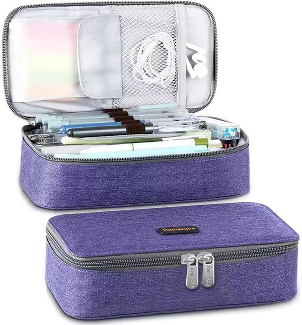Homecube Big Capacity Pencil Case, Oxford Cloth Bag Storage Pouch for Marker Pen, Cute Stationery Organizer with Zipper