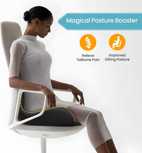 Tailbone Extra Large Memory Seat Cushion for Office Chair Pressure Relief Sciatica & Pain Relief Memory Foam Firm