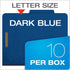 Pendaflex Classification Folders, Standard, Dark Blue, 3 Dividers, 10/BX, Letter Size