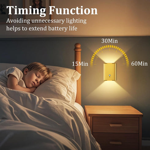 Set 2: 5000mAh 3CCT Dimmable Closet Battery Operated Wall Sconce of Rechargeable Motion Sensor Night Light Indoor