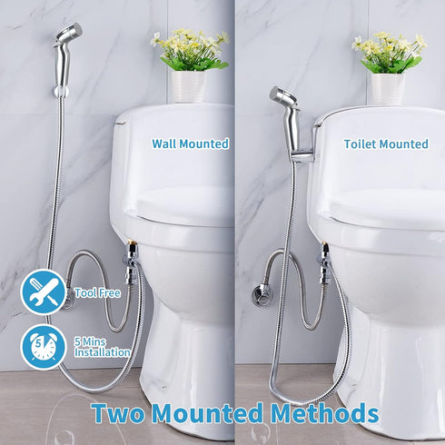Awelife 2 47 Inch Sprays Handheld Bidet Sprayer for Toilet with Hose, Muslim Shower Toilet Sprayer Kit for Personal