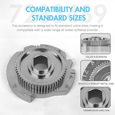 7283489 Model Water Softener OEM Accessory, Cam and Gear Kit for High-Flow 1-Inch Water Softeners