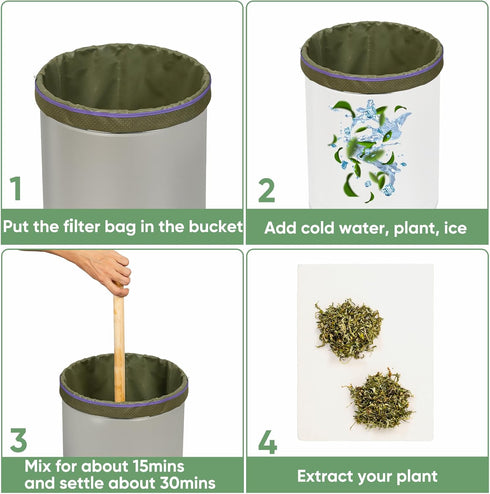 Tomotato 5-Gallon Bags6-Pack Filter with Anti-Slip Grip Buckets - Reusable All-Mesh Storage Bags with Top Opening