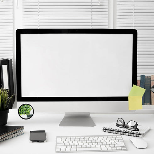 Quilax 4Pack 2Stick-On Office Desk Mirror, Adjustable Desk Mirror Office Cubicle, Monitor Mirrors to See Behind You