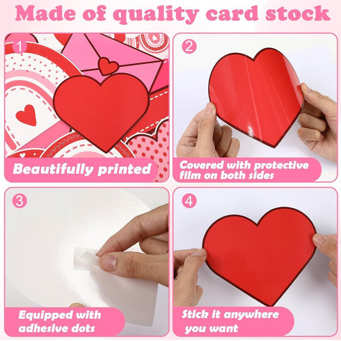 Spread Love Bulletin Board Decorations, Valentine Rainbow Envelopes Cutouts with Glue Point Dots for Classroom Supplies