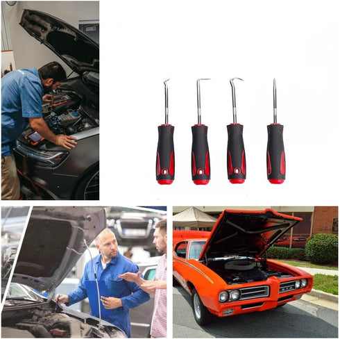 4-Piece Ordinary Set, Oil Seal Hook and Screwdriver, Pull Out Hook for Automotive, Electronics, Home Repair Tools