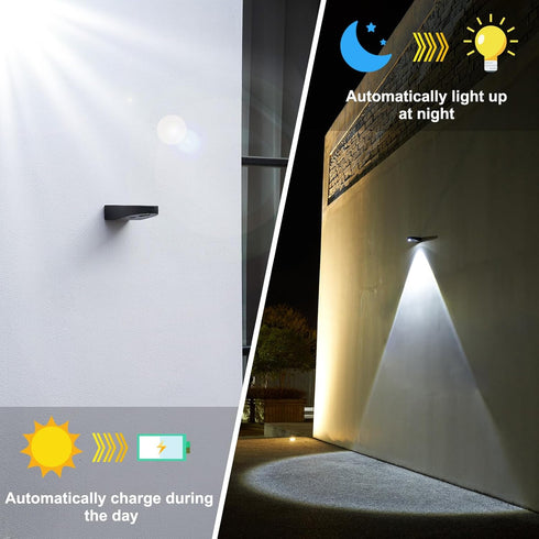 Solar Fence Lights Outdoor Waterproof, LED Solar Wall Lights for Patio, Yard, Porch, Garden
