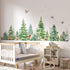 decalmile Large Watercolor Pine Tree Animals Wall Stickers Woodland Forest Tree Fox Deer Bear Wall Decals Baby Nursery