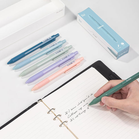 Gel Pens, 6 Pcs 0.5mm Black Ink Fine Point Smooth Writing Pens, High-End Gifts for Journaling Note Taking