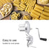 Macaroni Maker, Silver Stainless Steel Manual Hand Cranking Noodles Pressing Machine, Kitchen Restaurant Portable