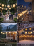 25FT Lights,10 G40 Bulbs, White Lantern String Nylon Hanging Lantern Decor with LED Waterproof Connectable Wedding