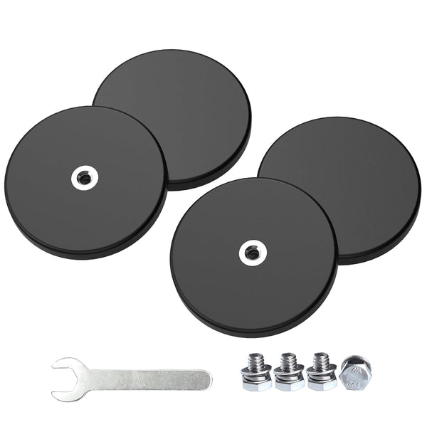 Magnetpro 4 Pieces Strong Rubber Coated Mounting Magnets Anti-Scratch & Anti Corrosion,