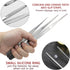 Joyangy 3pcs 8 10 12 Inch Stainless Steel Tweezers Tongs Kit, Extra Long Straight Tweezer, Serrated Tip Multi-Purpose