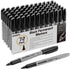 Permanent Markers Bulk, 72 Pack Fine Tip Black Waterproof Marker Set, Quick Drying, Smear Proof Pens for Office, School