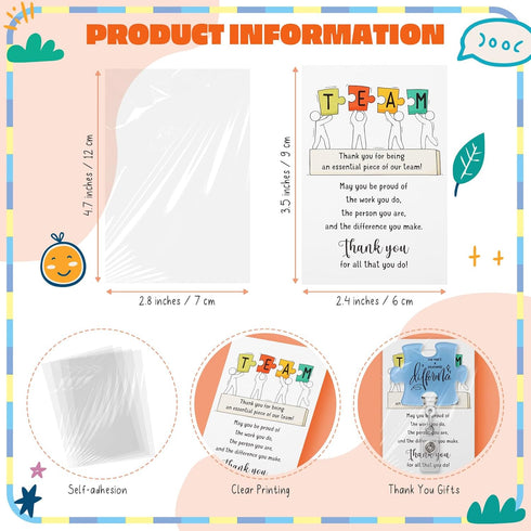 ReliThick 40 Set Employee Appreciation Gifts Bulk, Puzzle Badge Reel with Thank You Cards, Retractable ID Badge Holder