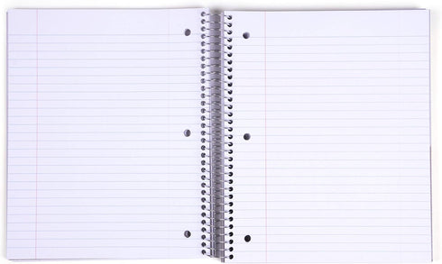 Mintra Office Durable Spiral Notebooks, 5 Subject, (Red, Wide Ruled 1pk) 200 Sheets, Poly Pockets, Moisture Resistant Cover, School, Office, Business, Professional
