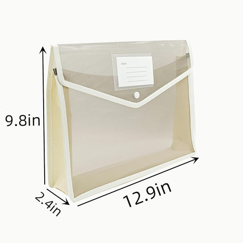 Plastic File Folders Envelope - Expanding File Wallet Organizer Documents Folder with Snap Closure, Large Capacity, Fit