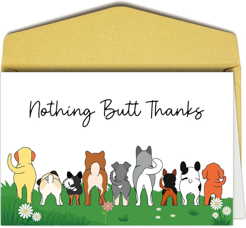 Oamiolek Funny Dog Thank You Card for Dog Owner, Cute Dog Appreciation Card