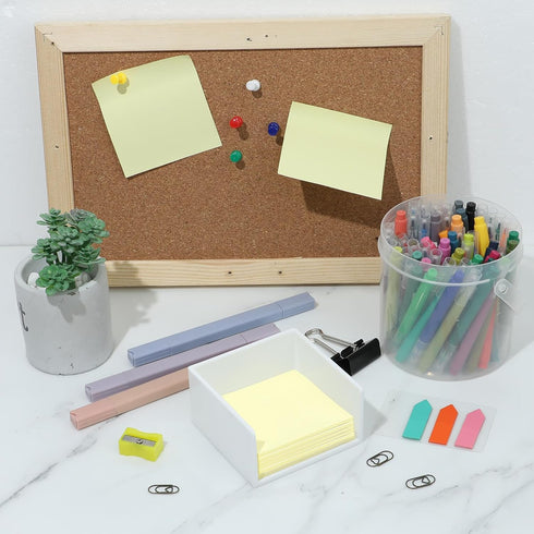 White Acrylic Sticky Notes Holder, Cute 3x3 In Notepad Cube Organizer for Home Office Desk Accessories
