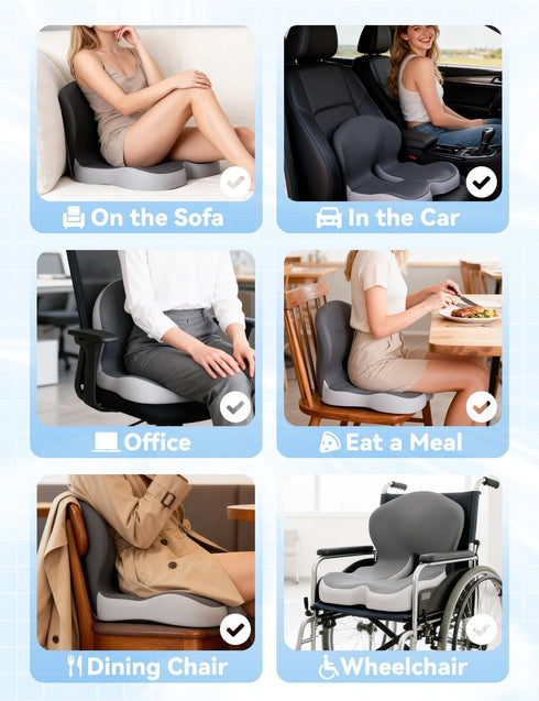 Celinva Orthopedic Cushion Tailbone Orthopedic Cushion, Ergonomic Orthopedic Cushion for Pain Relief, with Memory Foam