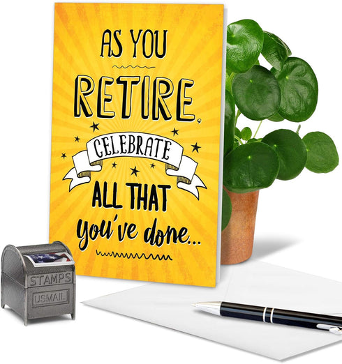 NobleWorks Funny Retirement Card with Envelope, Colorful Congrats Greeting - As You Retire C6875RTG