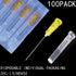 100Pack 20Gauge 1.5 Inch/38mm Dispensing Needle Accessories, Disposable Lab Supplies, Individually Sealed