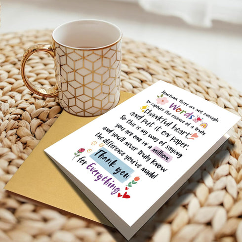 RPJIEKINXU Cute Appreciation Card for Him Her, Great Thank You Card for Teacher Coworker Boss Women Men, Sweet