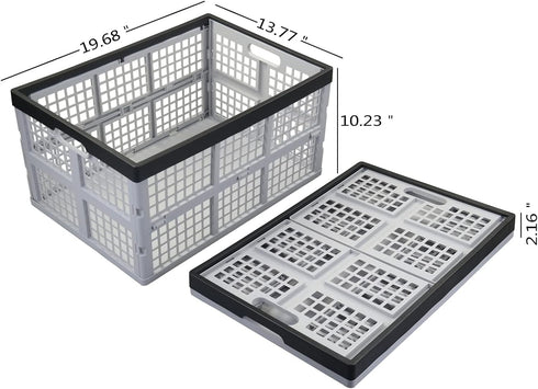 Tstorage 40 2-Pack L Plastic Folding Storage Crate, Collapsible Storage Crates