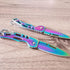 2 Pack Pocket Knife, Multicolored Titanium with Key Ring for Everyday Carry