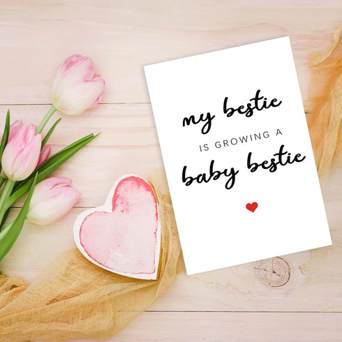 Londue Mommy Bestie Pregnant Card, Best Friend Pregnant Gifts, Pregnancy Card for to Be, Congrats Gift for Expectant